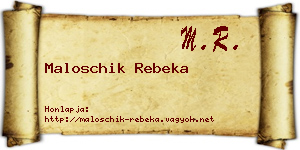 Maloschik Rebeka névjegykártya